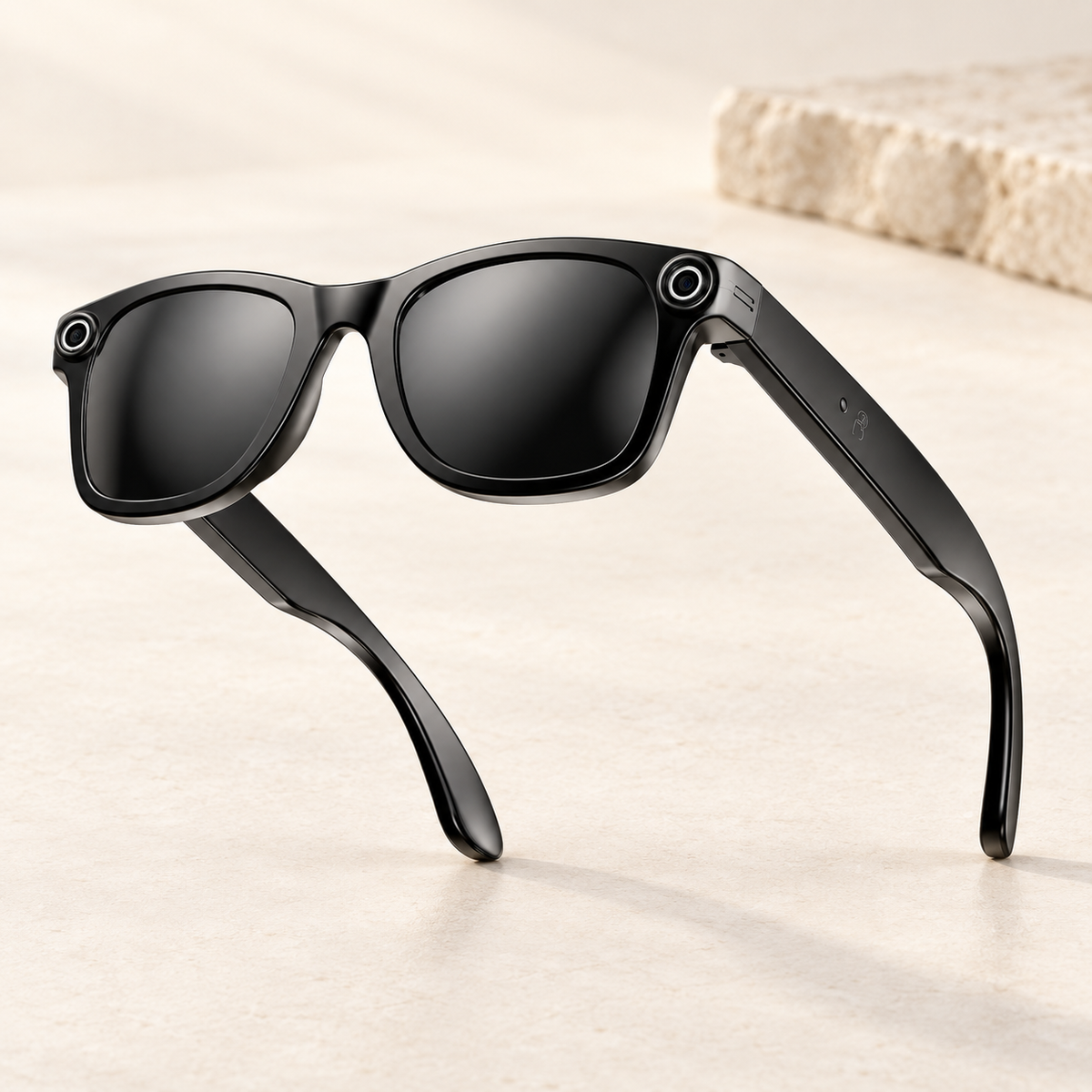 Sunglasses with black frame.